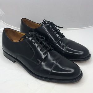 Cole Haan NIKE Air Sole Cap-Toe Black Leather Oxford Dress Shoes Size 12
